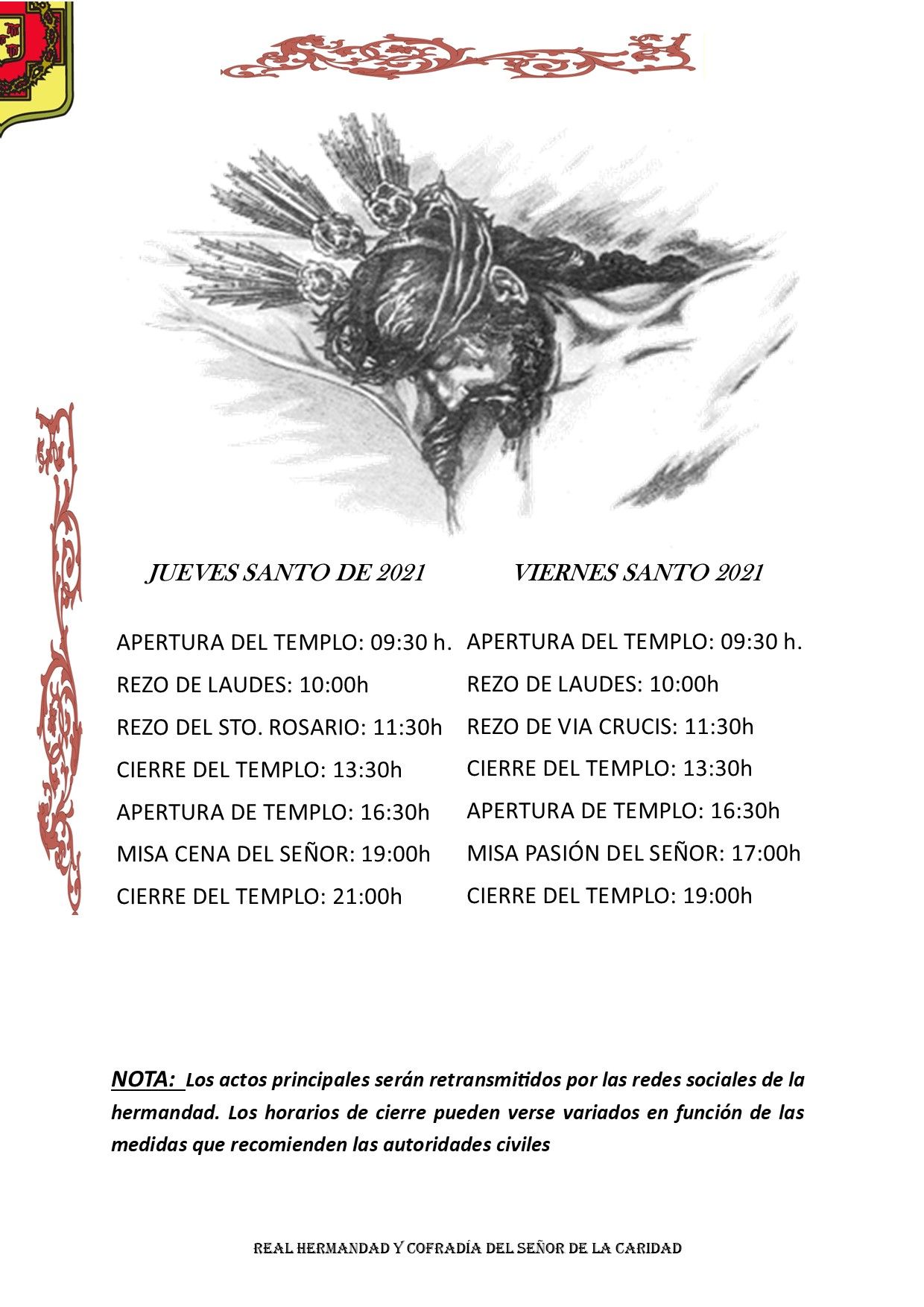 horarios jueves santo